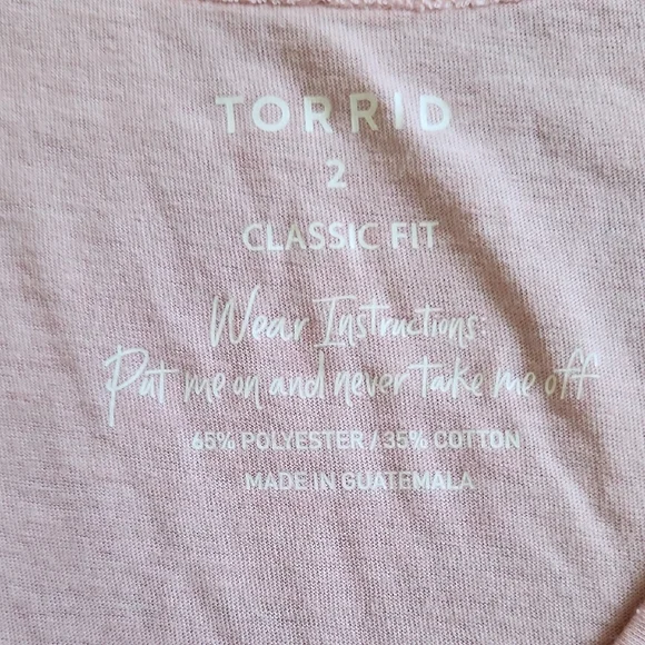 Torrid Light Pink V-Neck Short Sleeve Tee - Picture 2 of 5